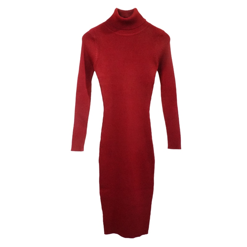 Winter Turtleneck Sweater Dress for Women