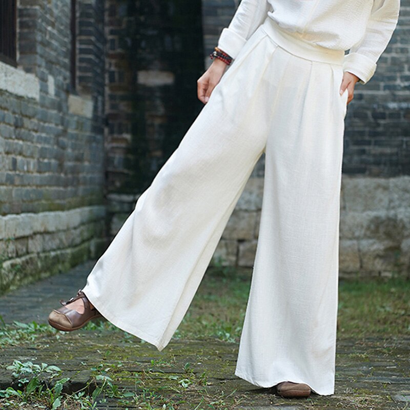 Linen Wide High Waisted Women's Pants