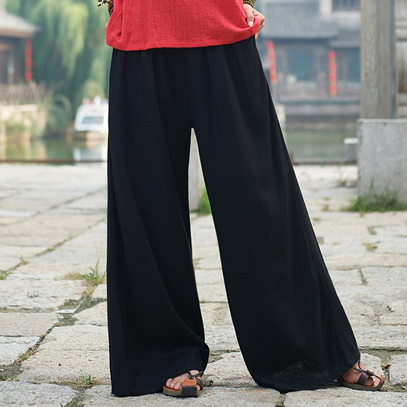 Linen Wide High Waisted Women's Pants