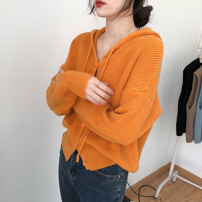 Women's Loose Knitted Hoodie