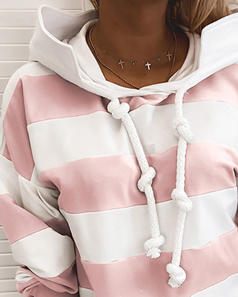 Long Sleeve Striped Hoodies