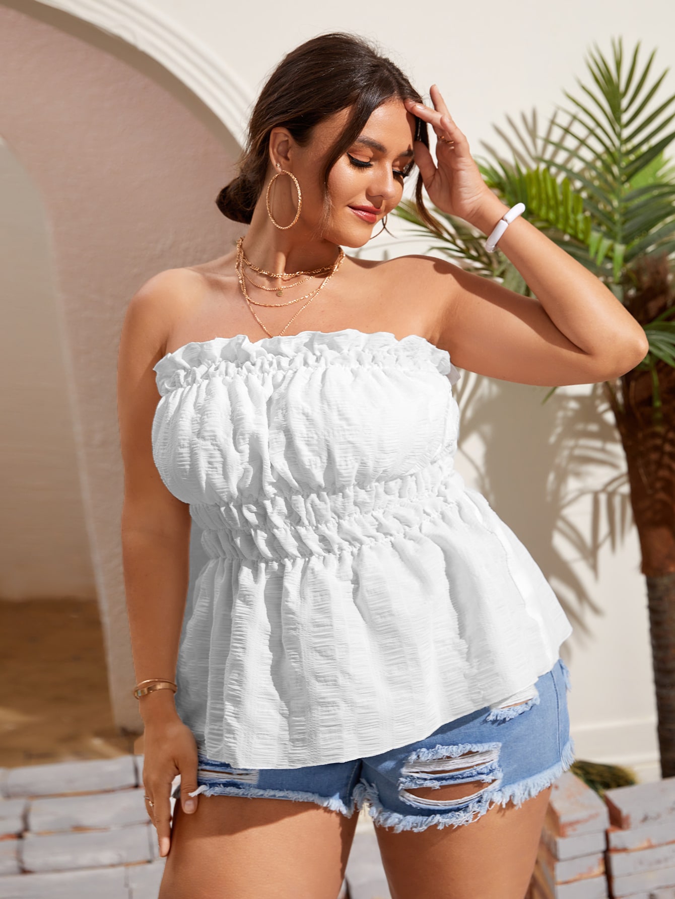 Plus Size Ruffle Top