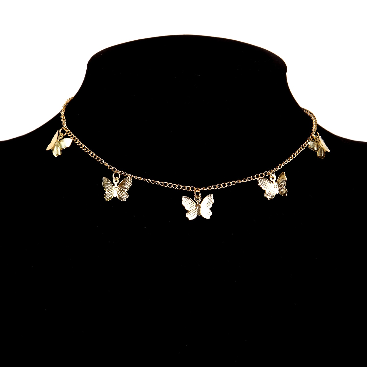 Gold Chain Butterfly Pendant Choker for Women