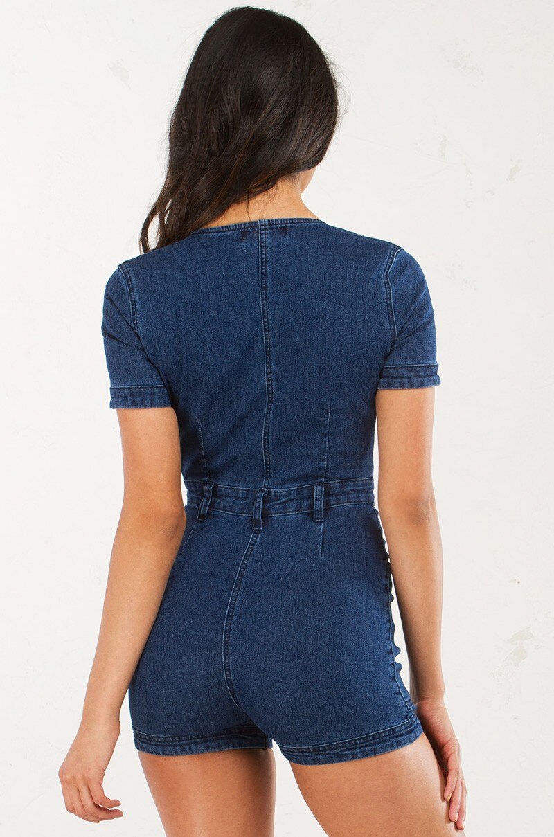 Women's Blue Denim Jumpsuit