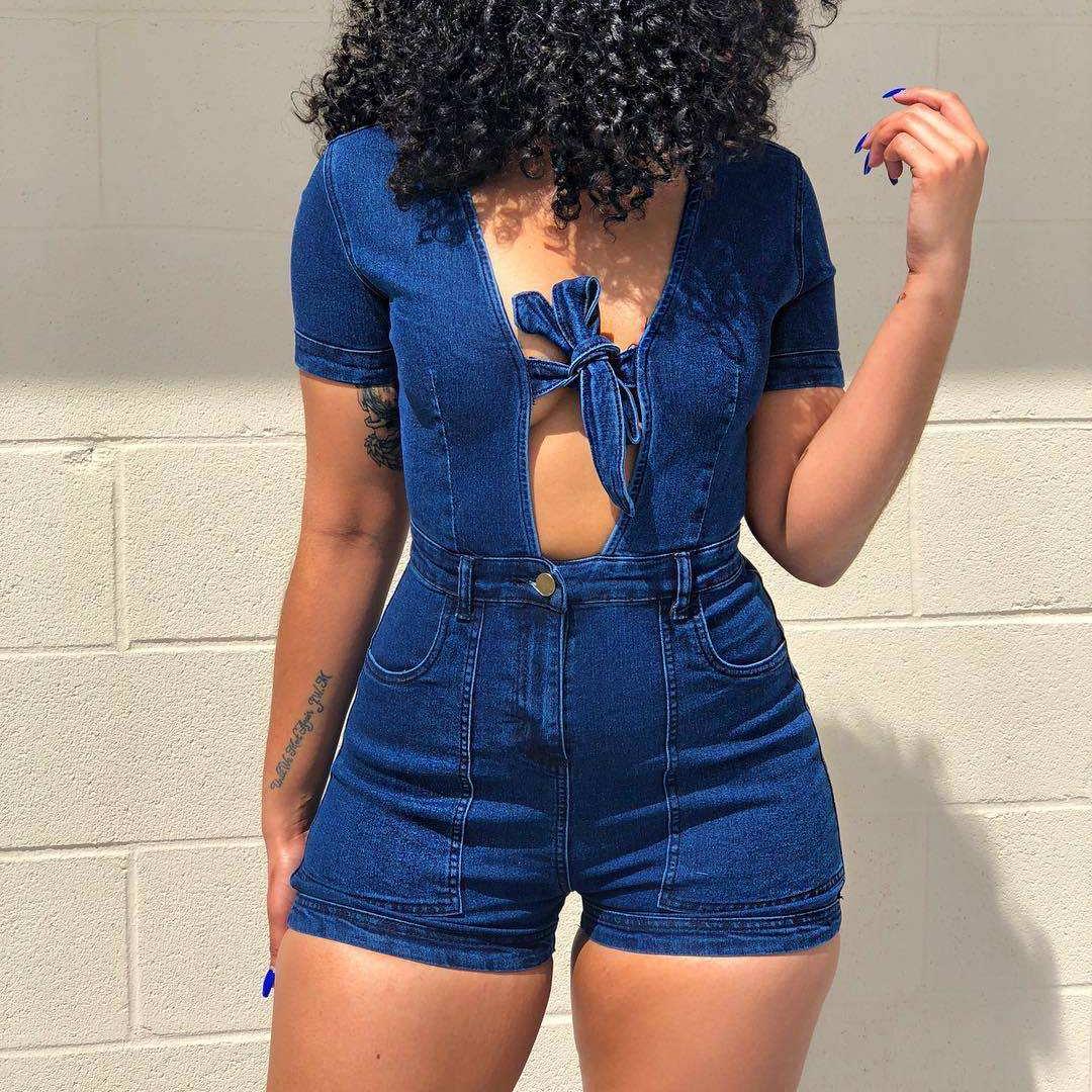 Women's Blue Denim Jumpsuit