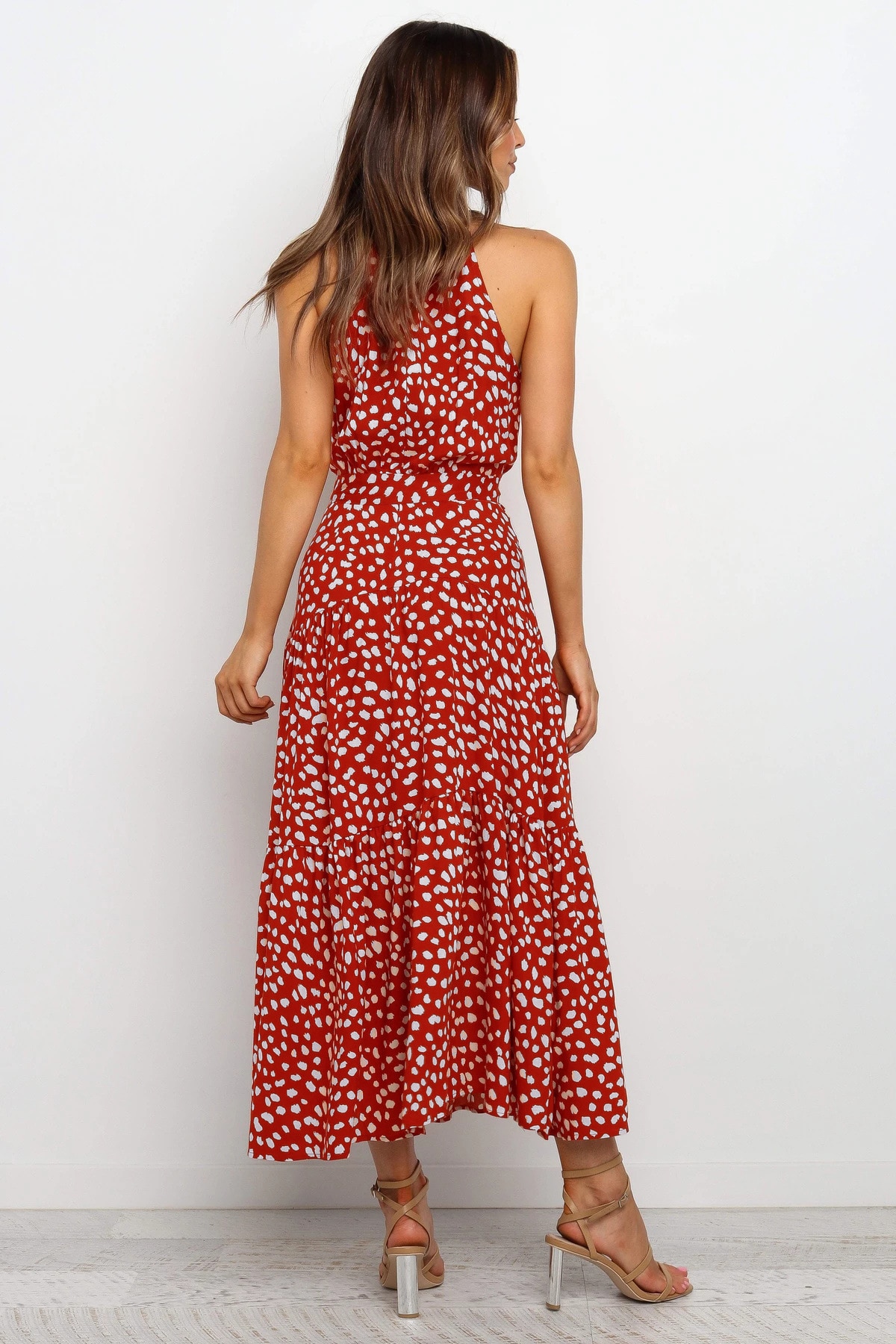 Women's Polka Dot Halter Dress