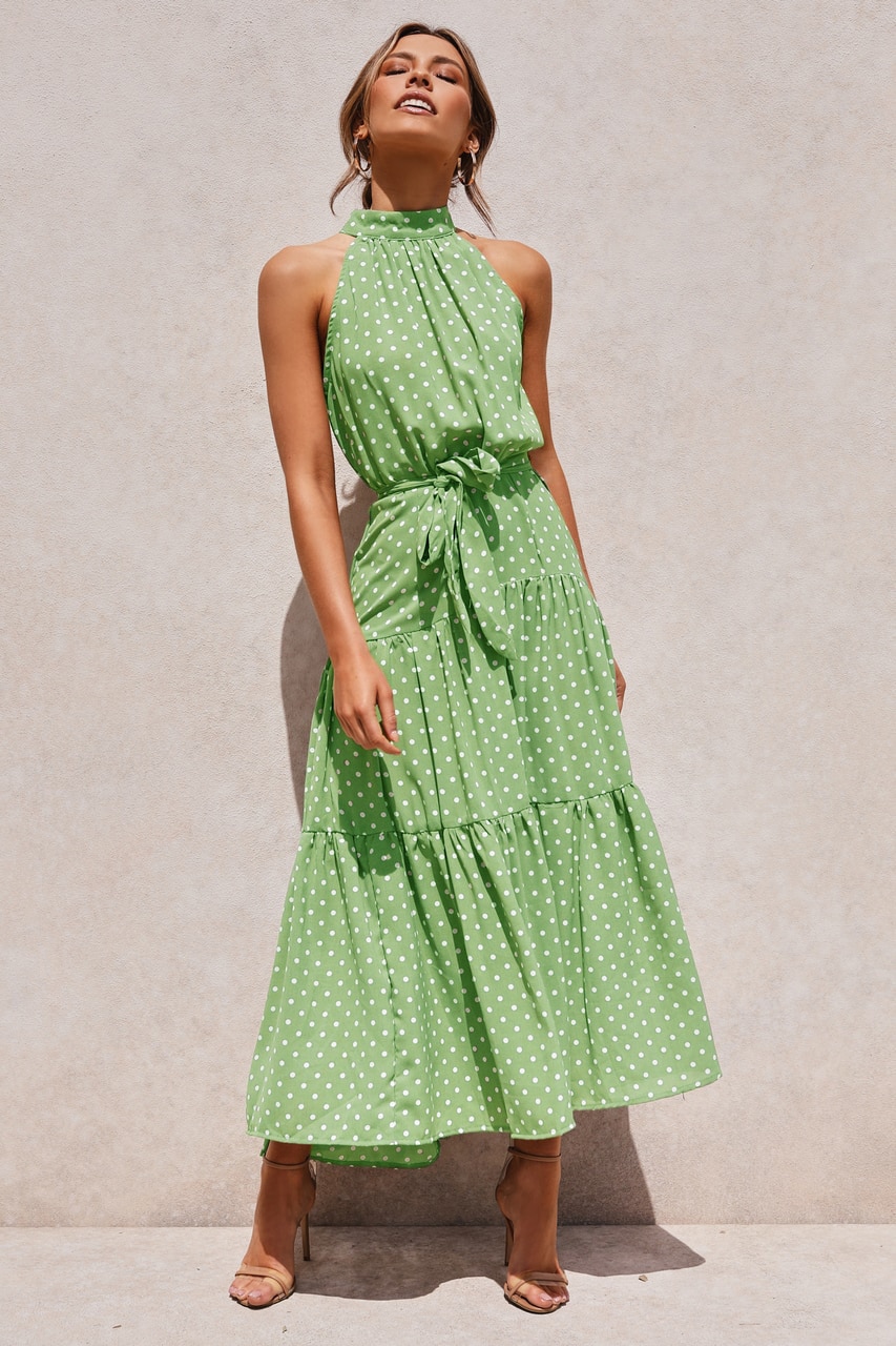 Women's Polka Dot Halter Dress