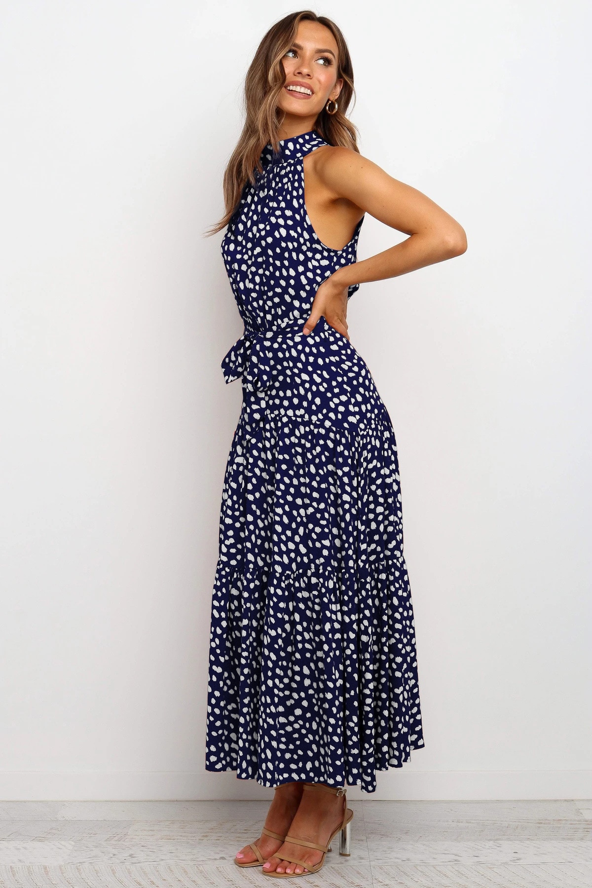 Women's Polka Dot Halter Dress