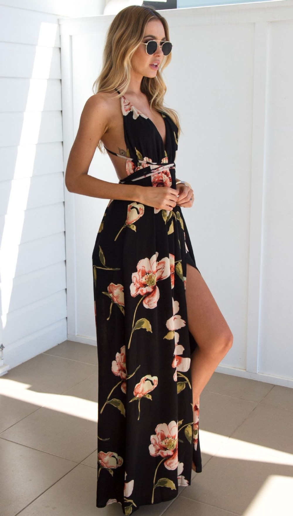 Backless Long Summer Dress