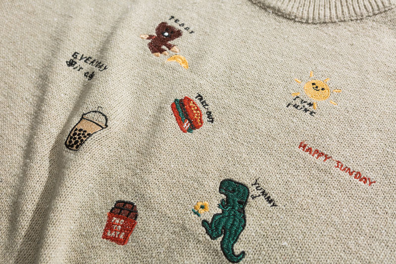 Harajuku Women's Sweater with Embroidery