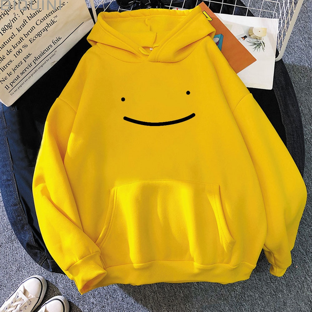 Women's Solid Color Smiley Printed Hoodie