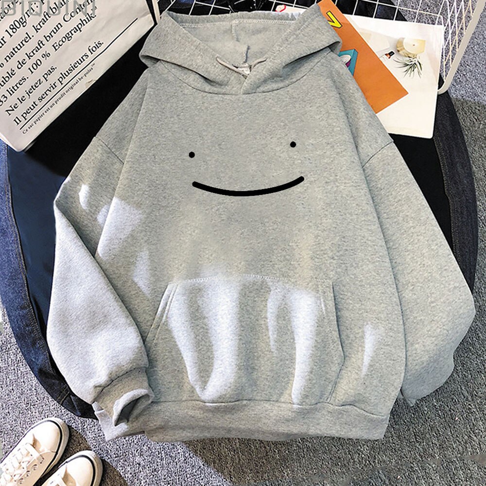 Women's Solid Color Smiley Printed Hoodie