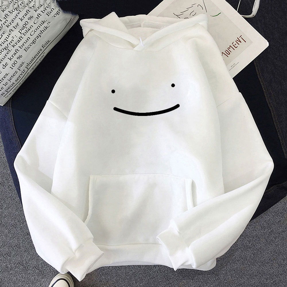 Women's Solid Color Smiley Printed Hoodie