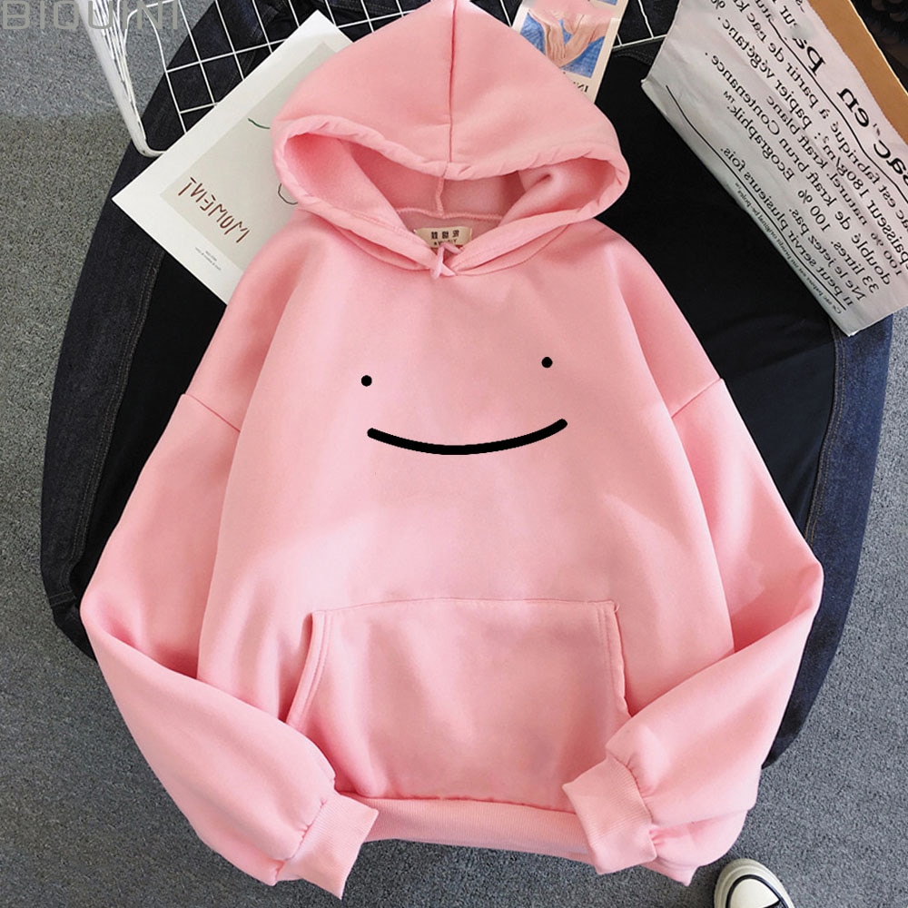 Women's Solid Color Smiley Printed Hoodie