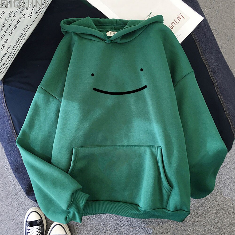 Women's Solid Color Smiley Printed Hoodie