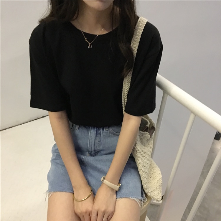 Women's Basic Solid Color T-Shirt