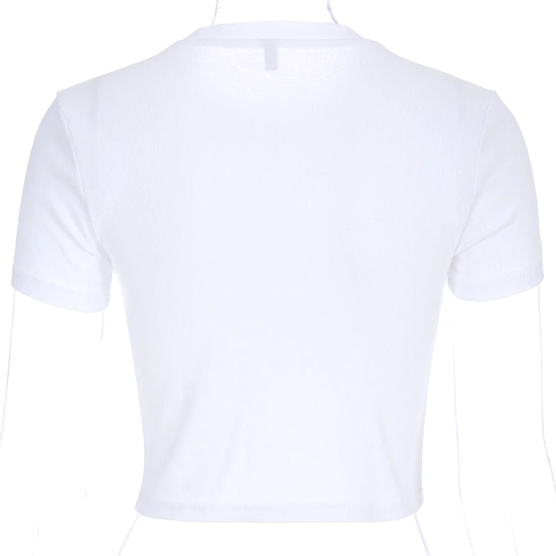 Women's White Crop Top with Breast Support