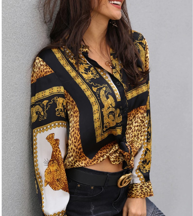 Women's Leopard Print Blouse