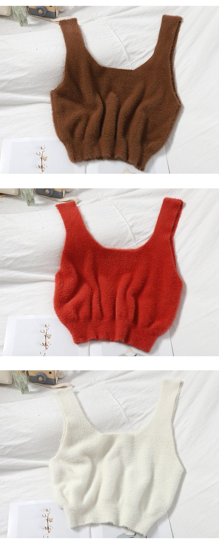 Warm Knitted Crop Top for Women