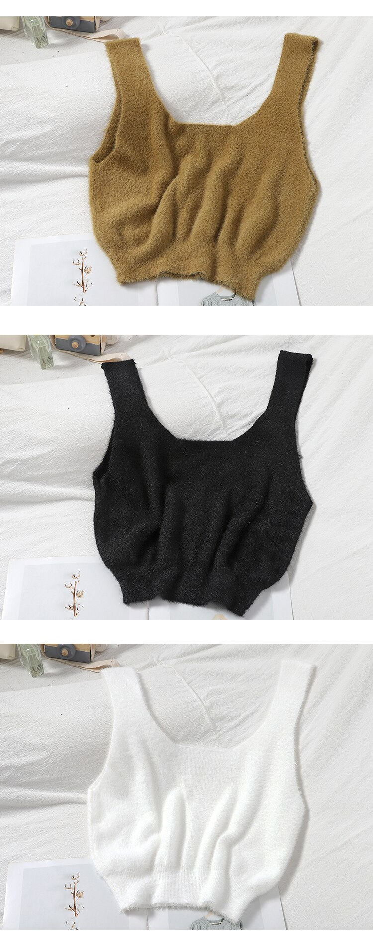 Warm Knitted Crop Top for Women