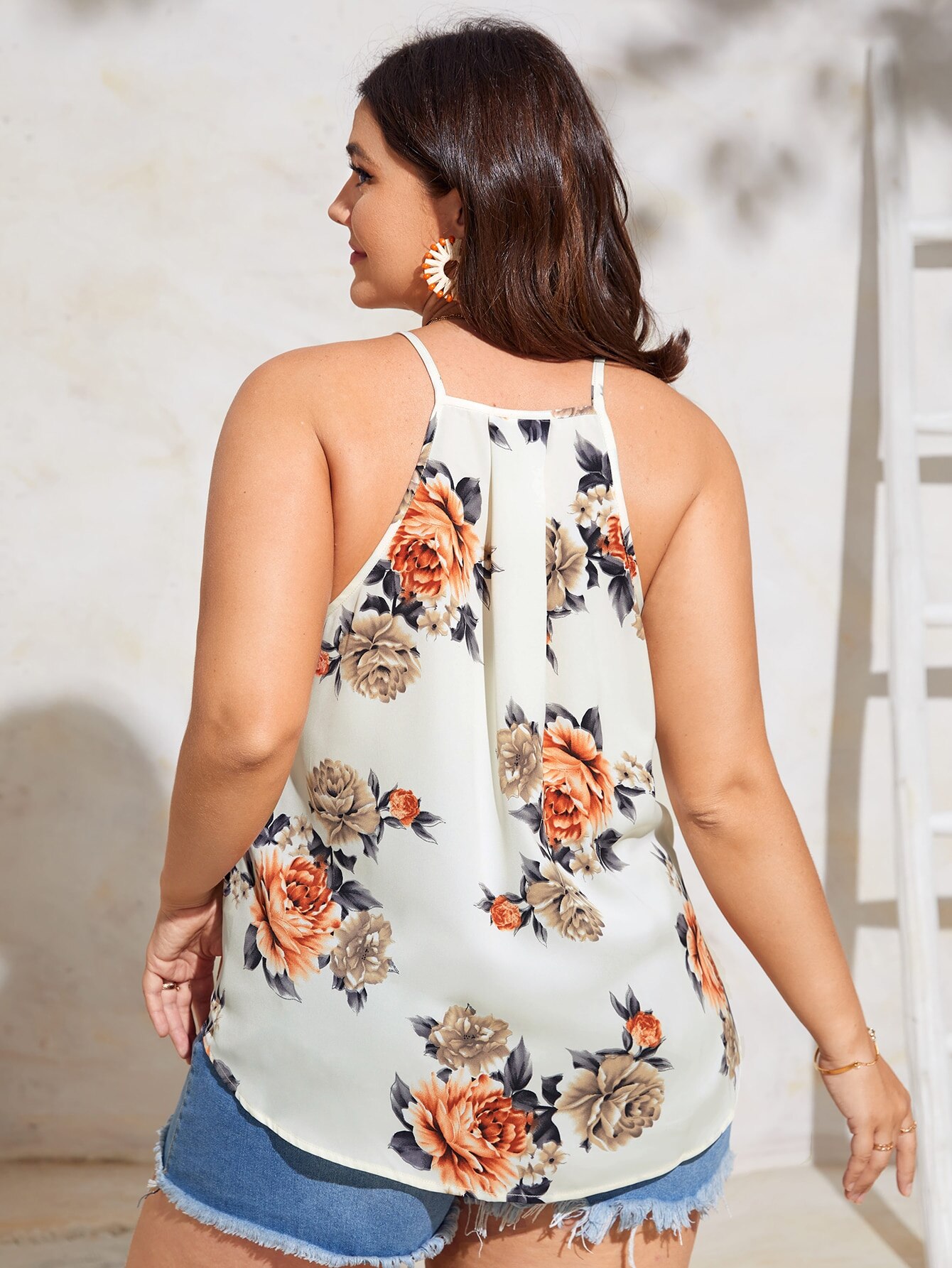 Plus Size Floral Print Cami Top