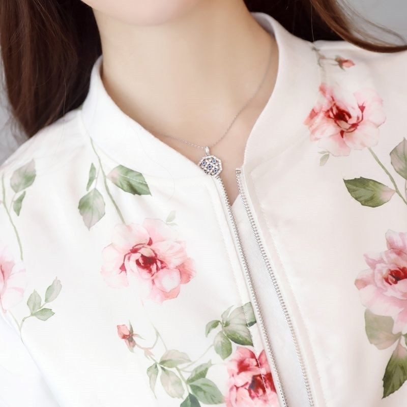 Women's Floral Printed Bomber Jacket