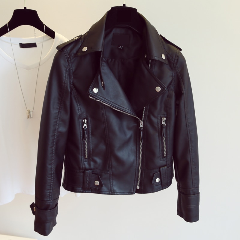 Women's Slim Black Motorcycle Jacket