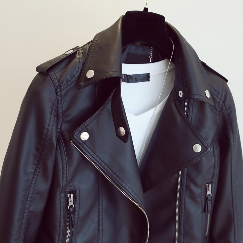 Women's Slim Black Motorcycle Jacket