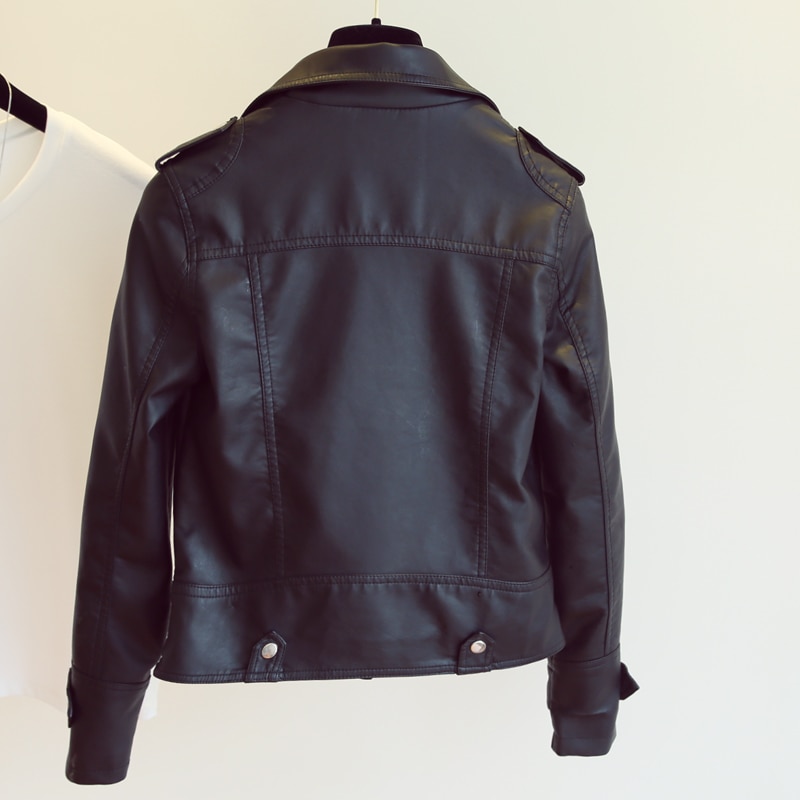 Women's Slim Black Motorcycle Jacket