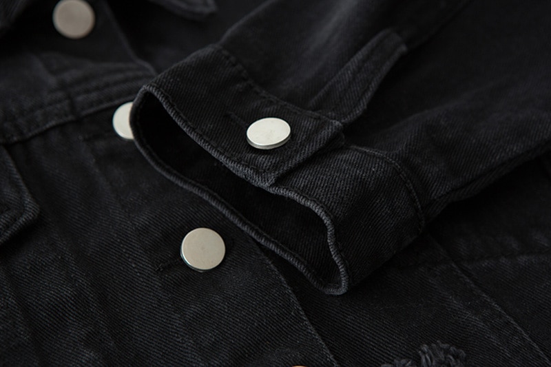 Cropped Women's Denim Jacket in Black