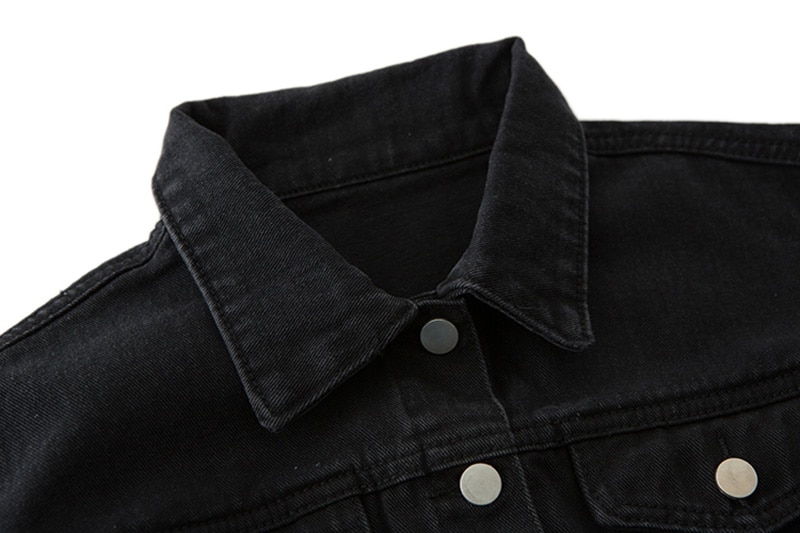 Cropped Women's Denim Jacket in Black