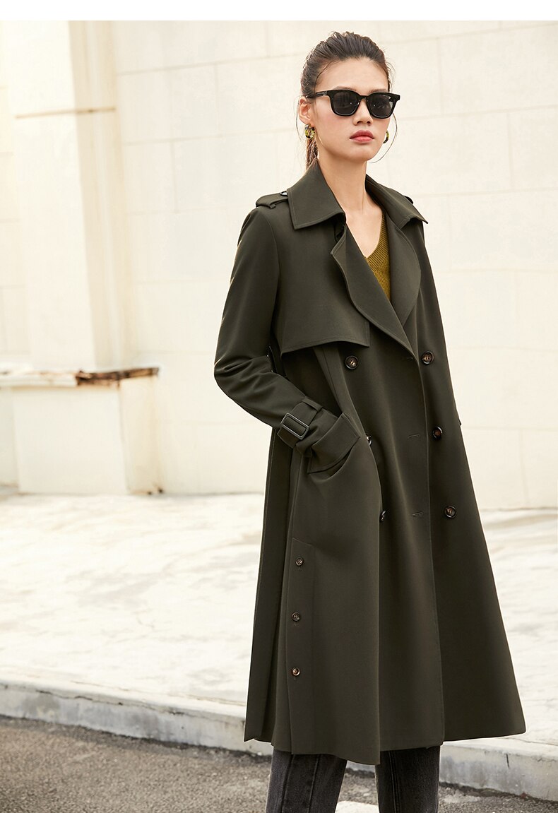 Double Breasted Trench Coat for Women