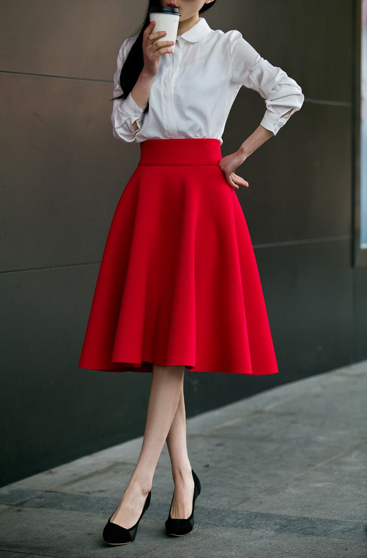 Women's Retro Style High Waist Skirt