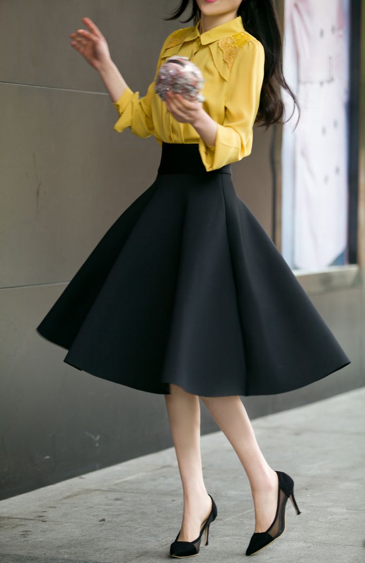 Women's Retro Style High Waist Skirt