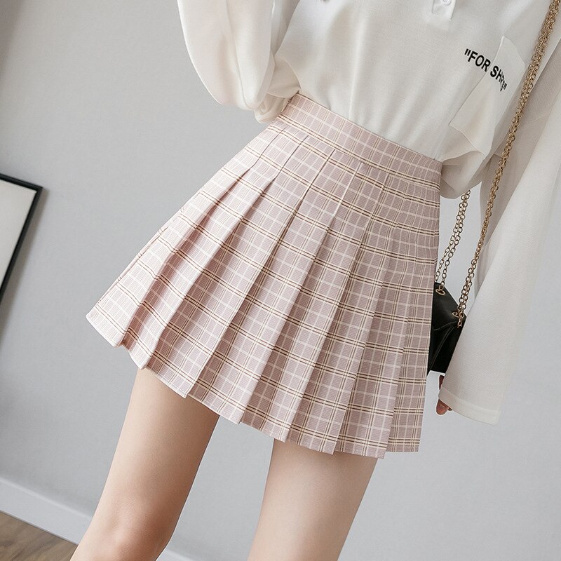 Women's High Waist Pleated Mini Skirt