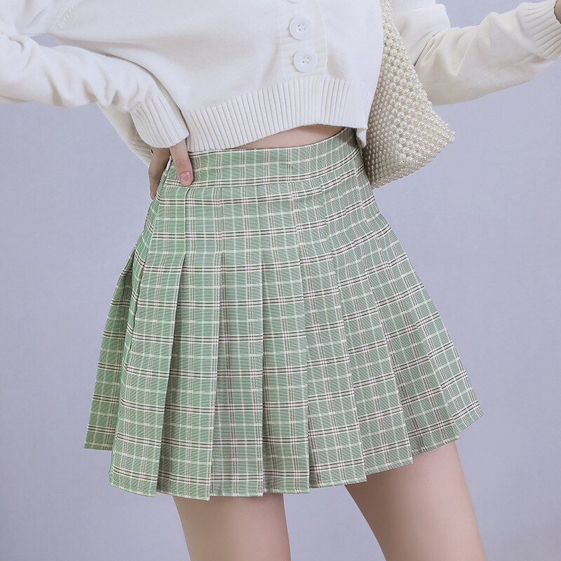 Women's High Waist Pleated Mini Skirt