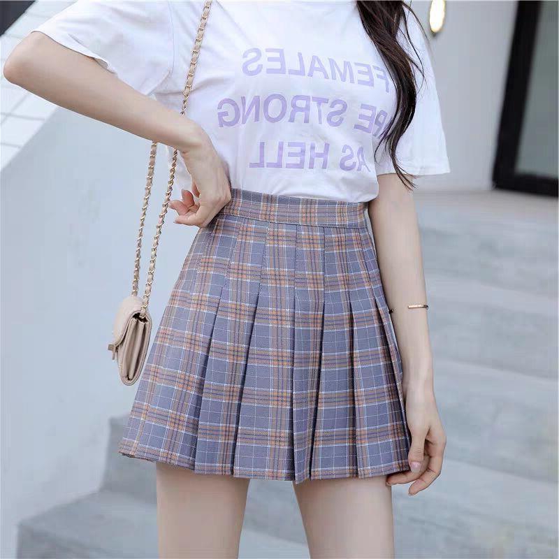 Women's High Waist Pleated Mini Skirt