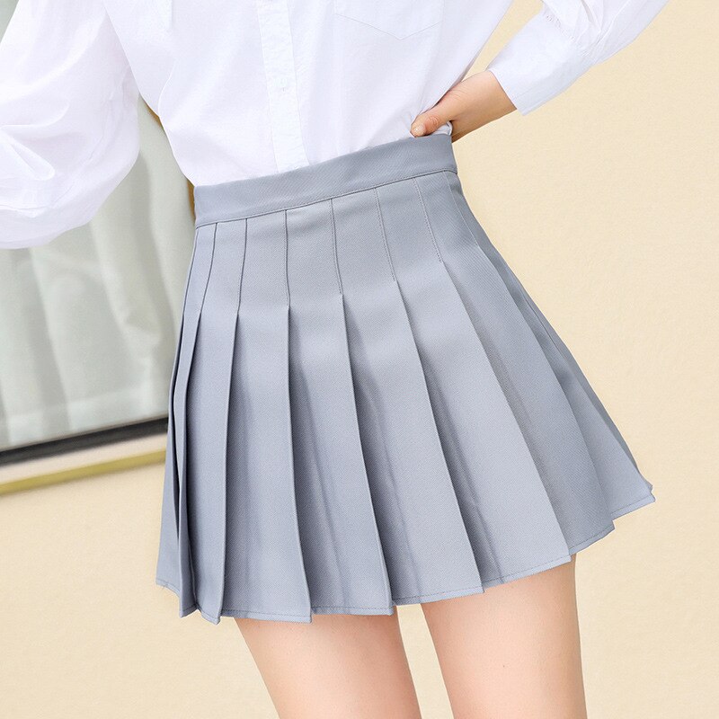 Women's High Waist Pleated Mini Skirt