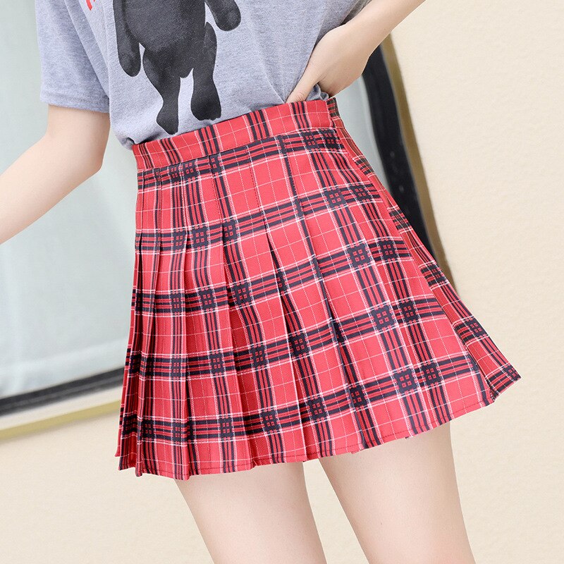 Women's High Waist Pleated Mini Skirt