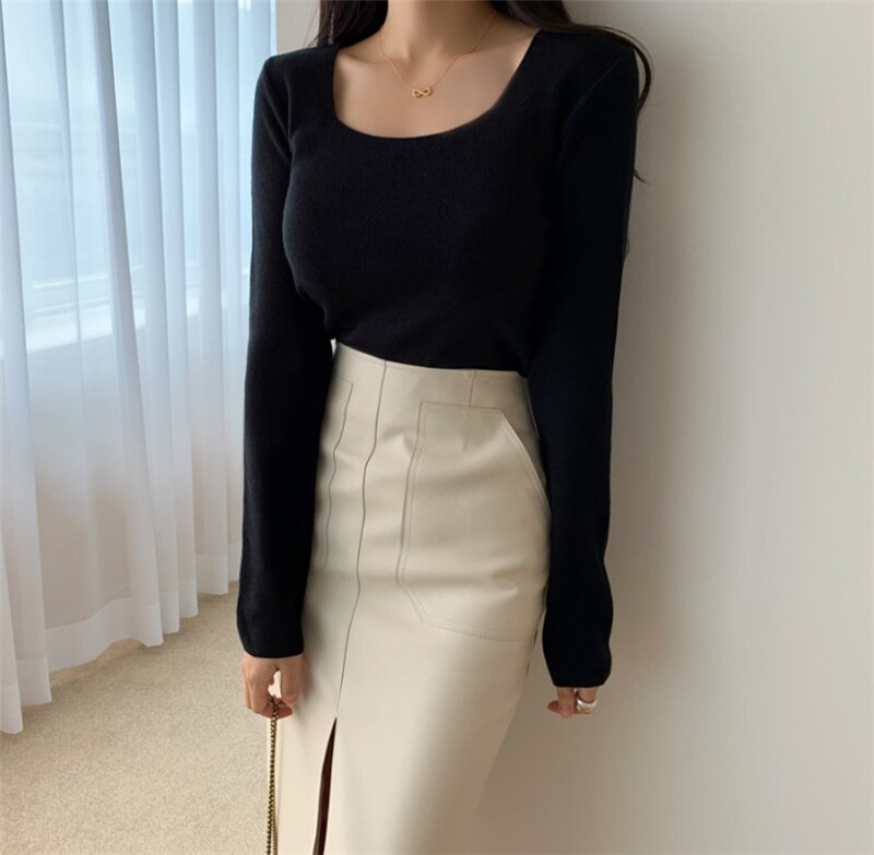 Women's PU Leather Pencil Skirt