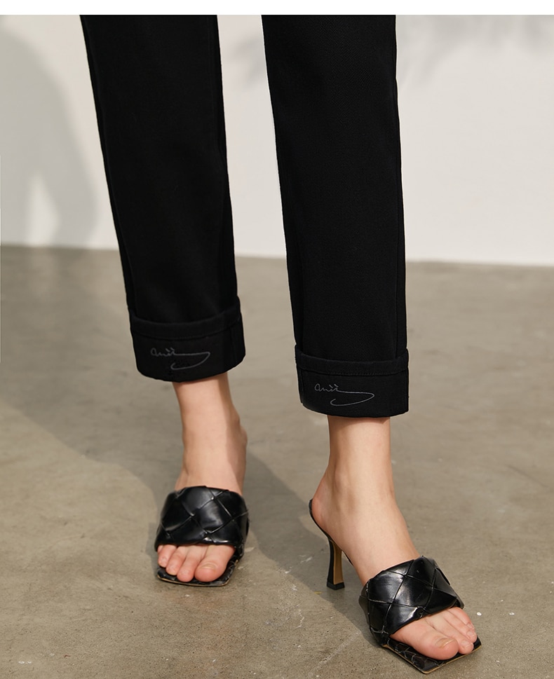 Women's Minimalism Offical Cotton Straight Trousers