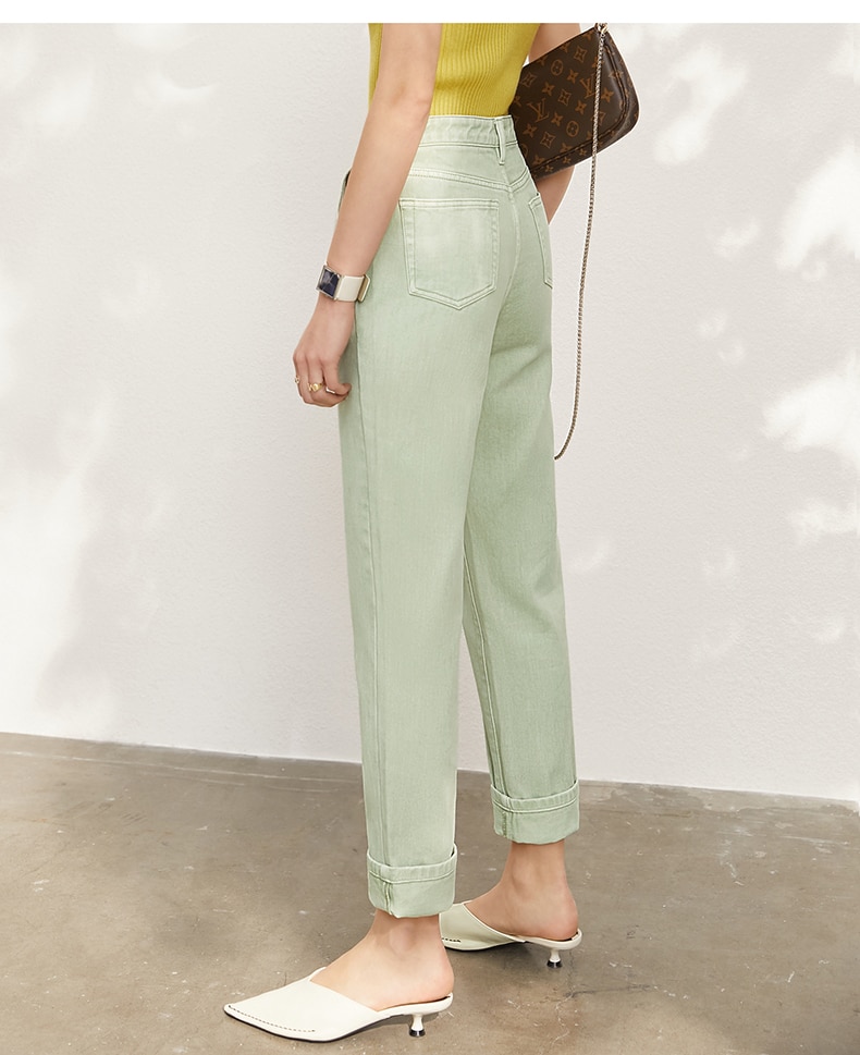 Women's Minimalism Offical Cotton Straight Trousers