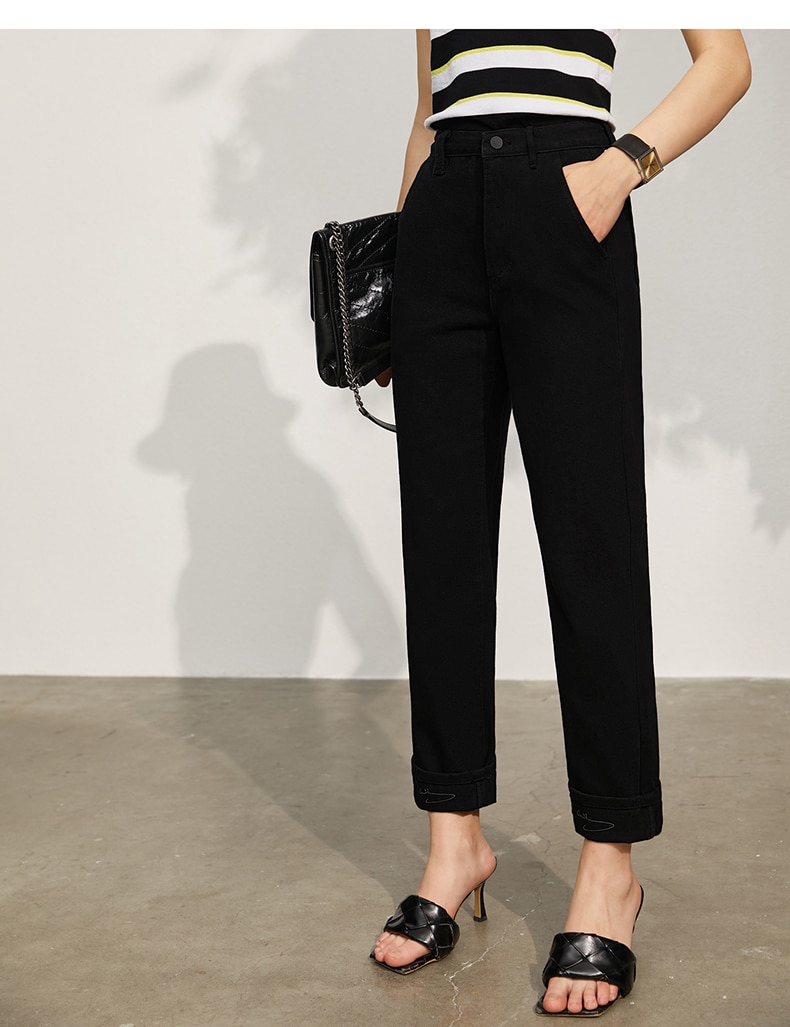 Women's Minimalism Offical Cotton Straight Trousers