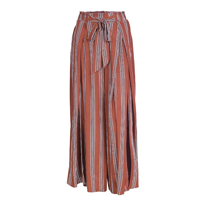 Women's High Waist Loose Striped Pants