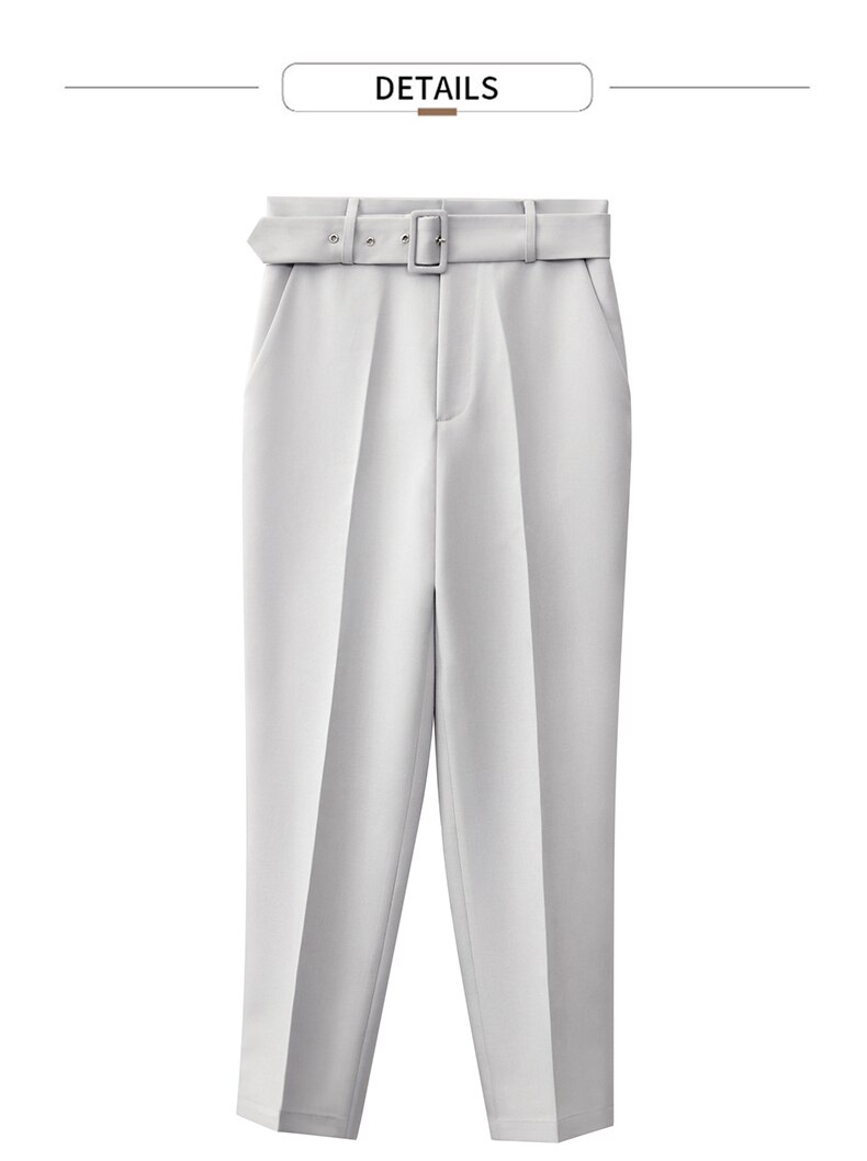 Women's Straight Belt Trousers