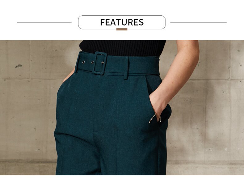 Women's Straight Belt Trousers