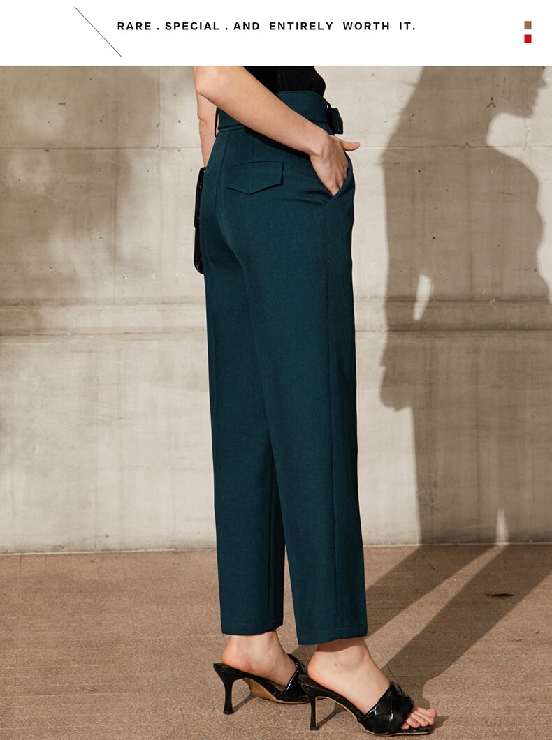 Women's Straight Belt Trousers