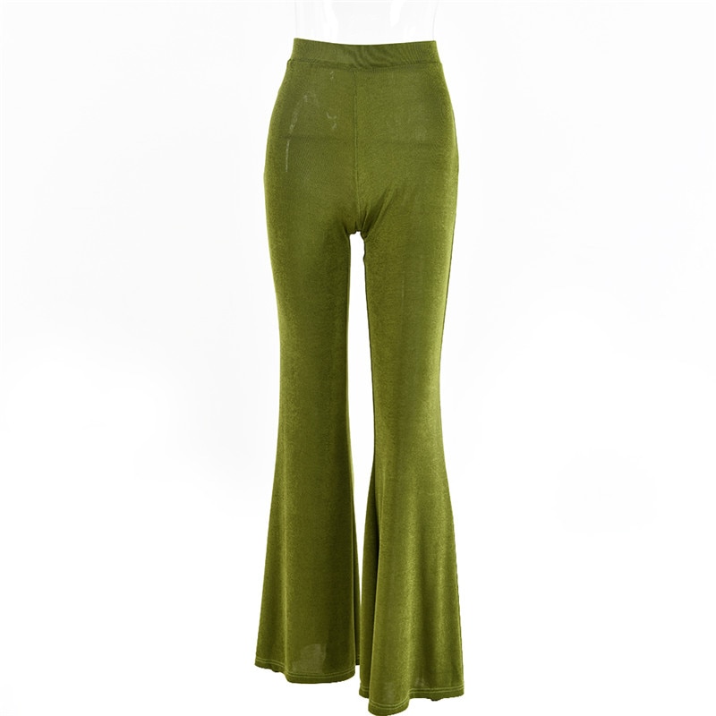 High Waist Flared Stretch Pants For Women