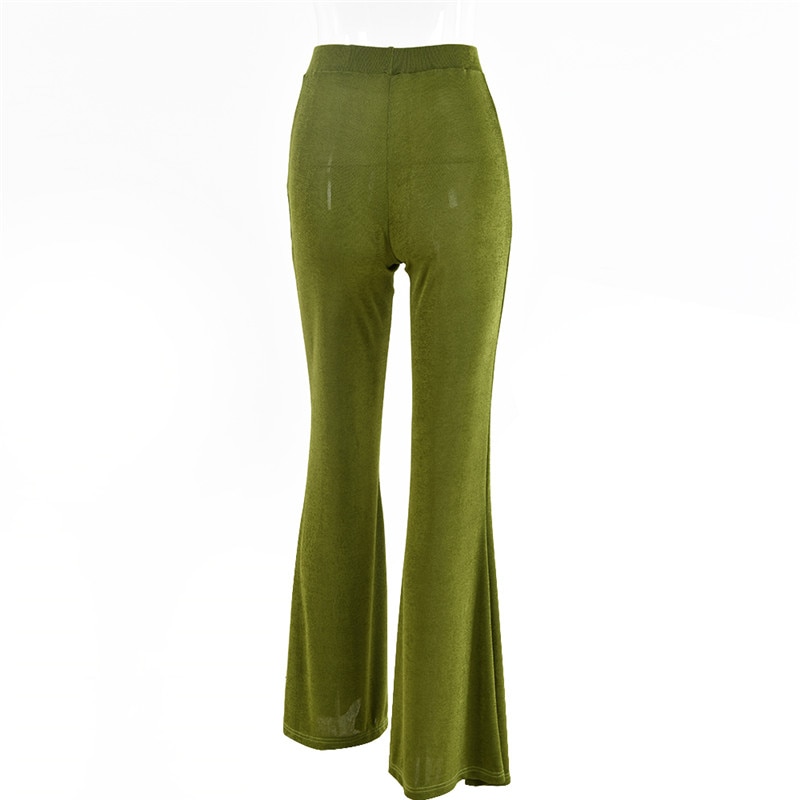 High Waist Flared Stretch Pants For Women