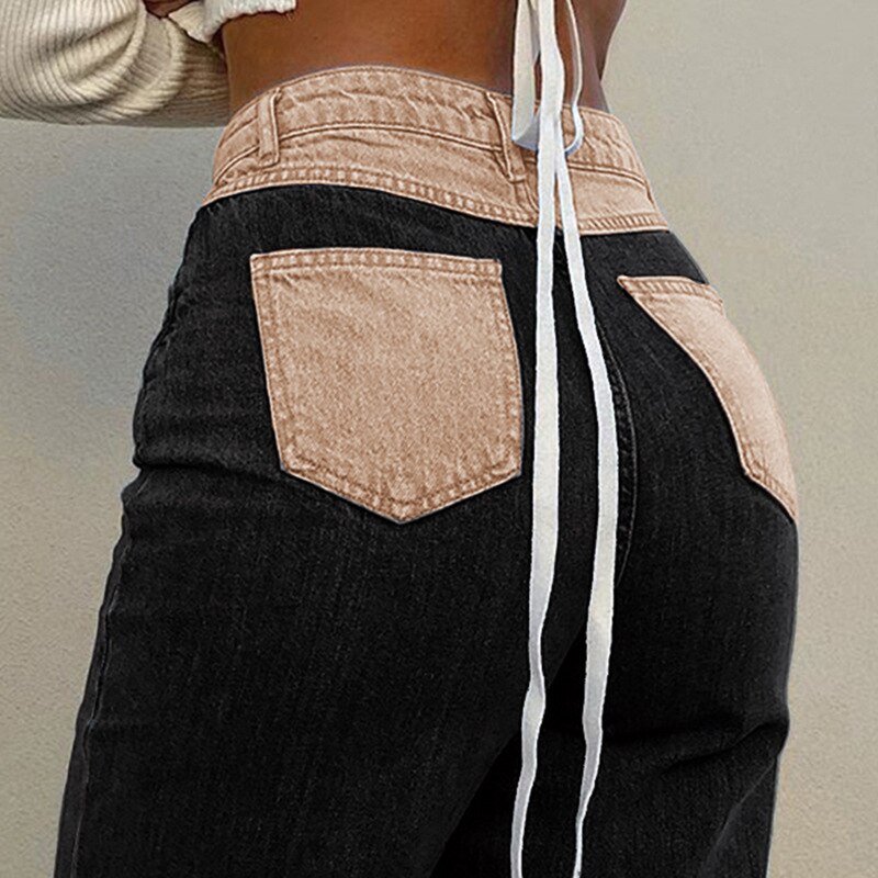 Women's Patchwork Style Casual Jeans